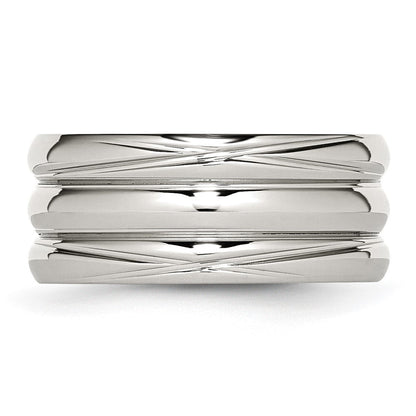 Edelstahl Poliert 10mm Gerillt Ring