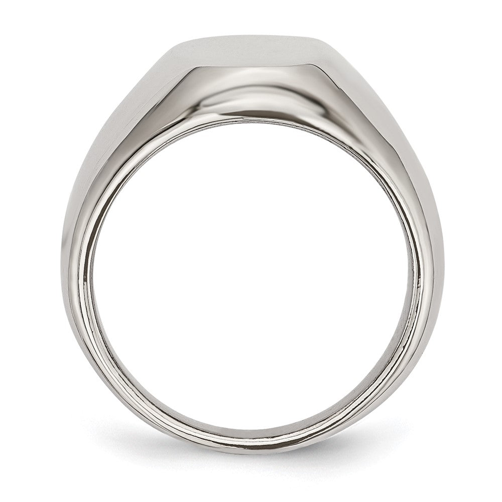 Edelstahl Poliert Oval Siegel Ring