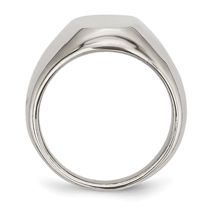 Edelstahl Poliert Oval Siegel Ring