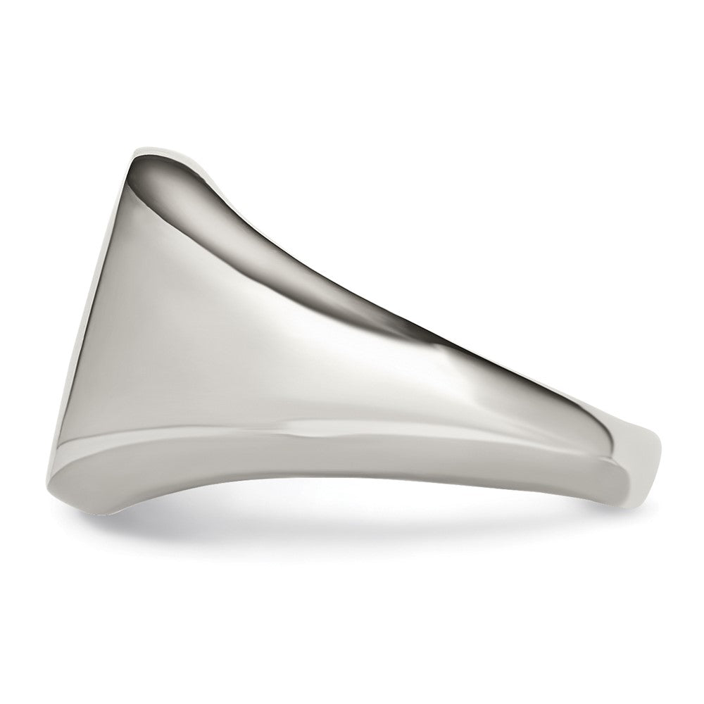 Edelstahl Poliert Oval Siegel Ring