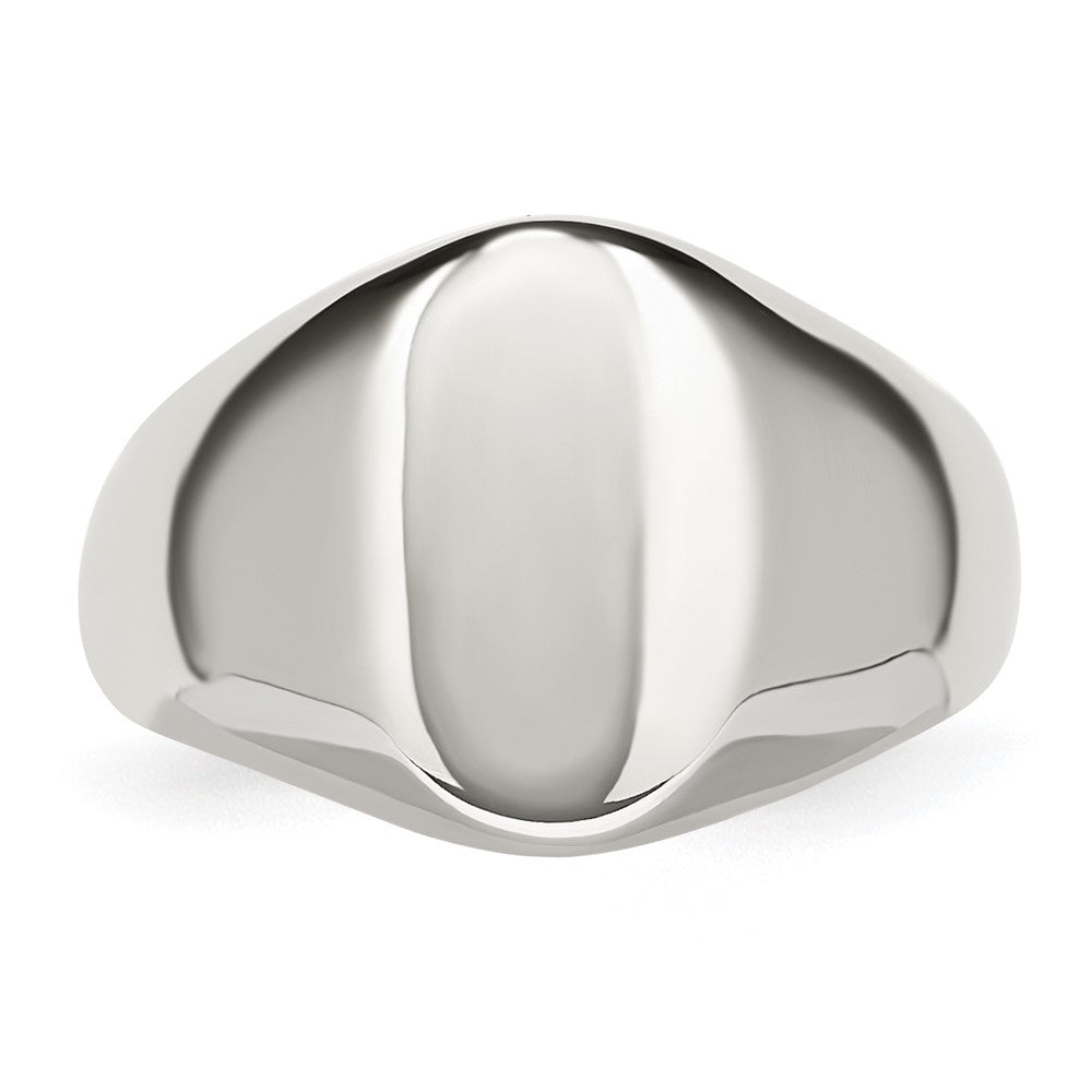 Edelstahl Poliert Oval Siegel Ring