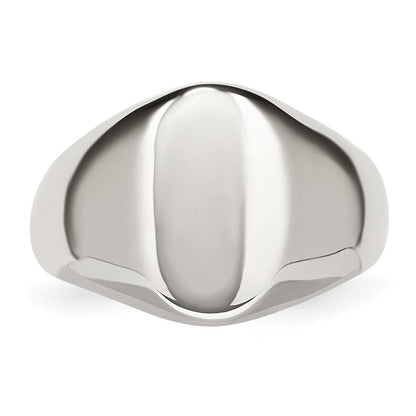 Edelstahl Poliert Oval Siegel Ring