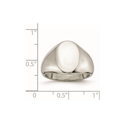 Edelstahl Poliert Oval Siegel Ring
