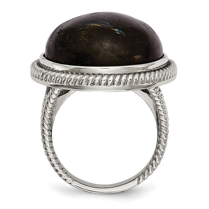 Edelstahl Poliert Labradorite Strukturiert Ring
