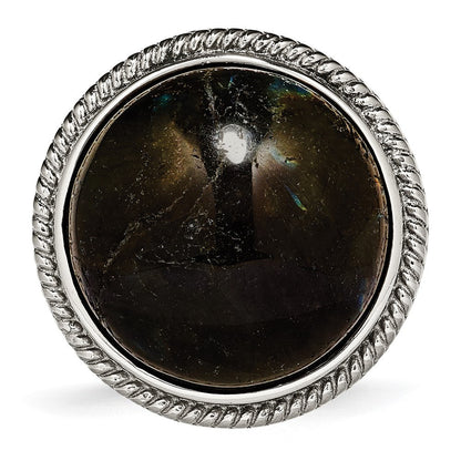 Edelstahl Poliert Labradorite Strukturiert Ring