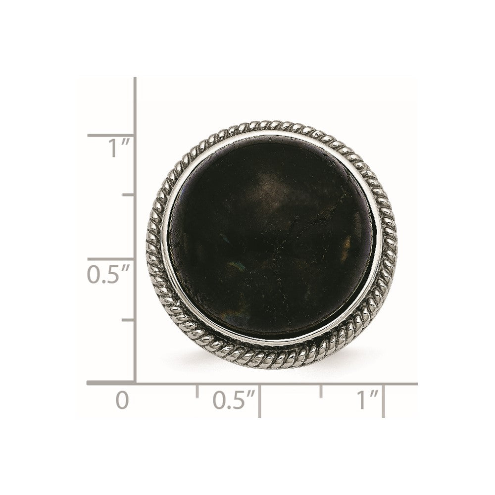 Edelstahl Poliert Labradorite Strukturiert Ring