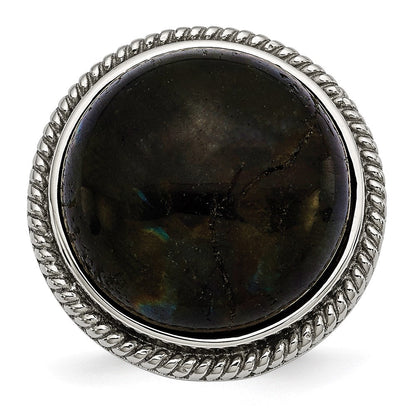 Edelstahl Poliert Labradorite Strukturiert Ring