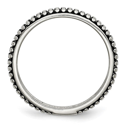 Edelstahl Poliert und Antikisiert 5mm Ring
