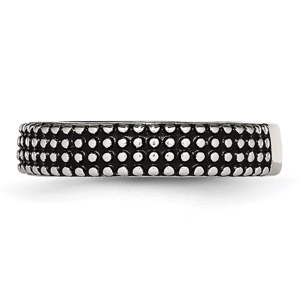 Edelstahl Poliert und Antikisiert 5mm Ring