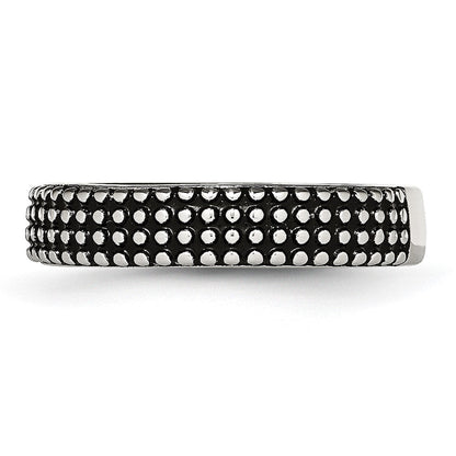 Edelstahl Poliert und Antikisiert 5mm Ring