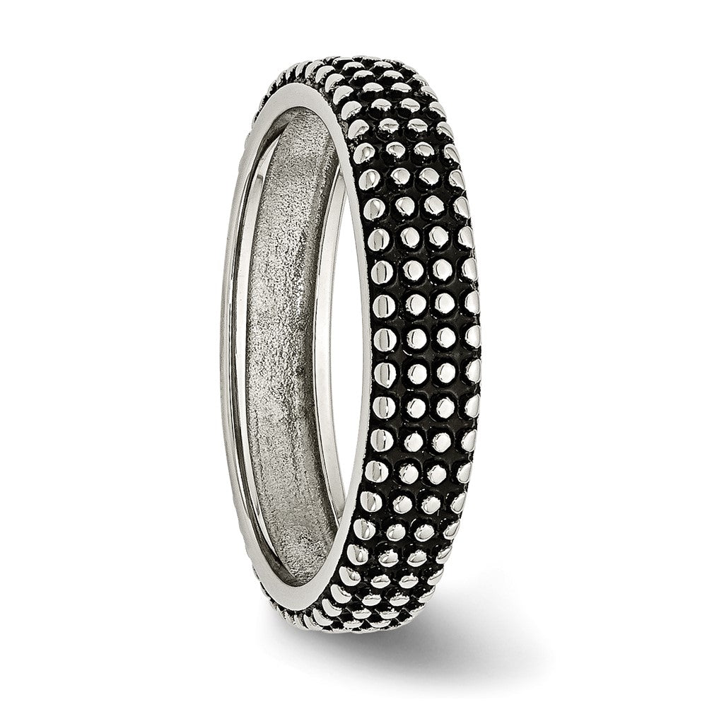 Edelstahl Poliert und Antikisiert 5mm Ring