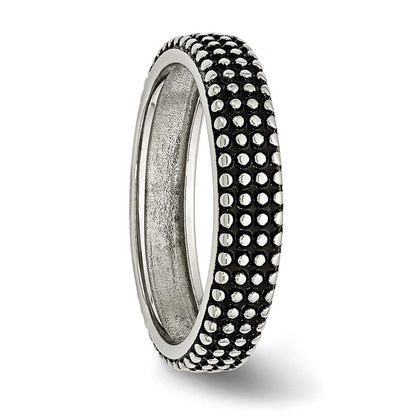 Edelstahl Poliert und Antikisiert 5mm Ring