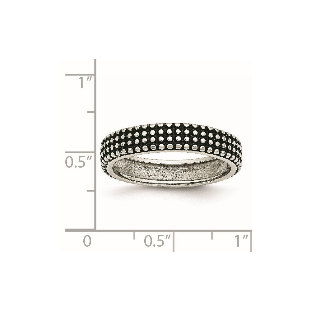 Edelstahl Poliert und Antikisiert 5mm Ring