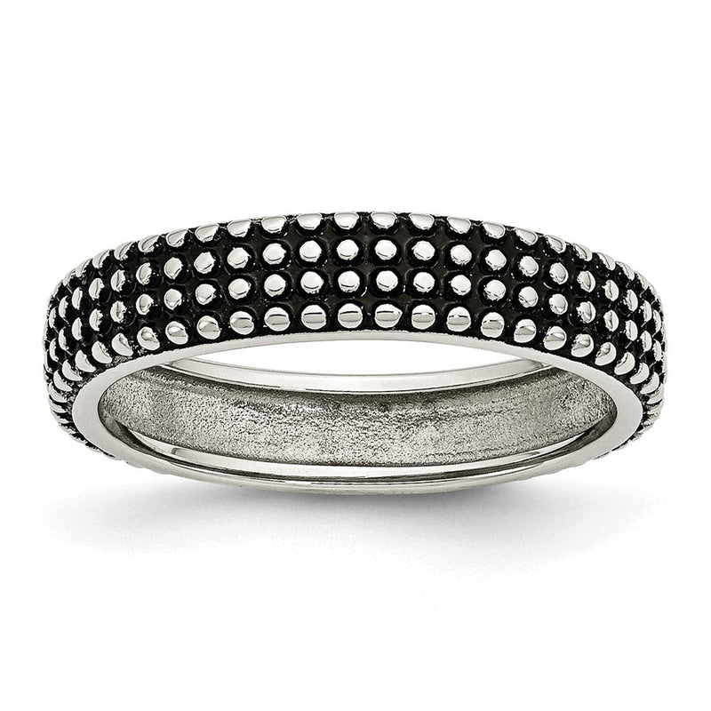 Edelstahl Poliert und Antikisiert 5mm Ring