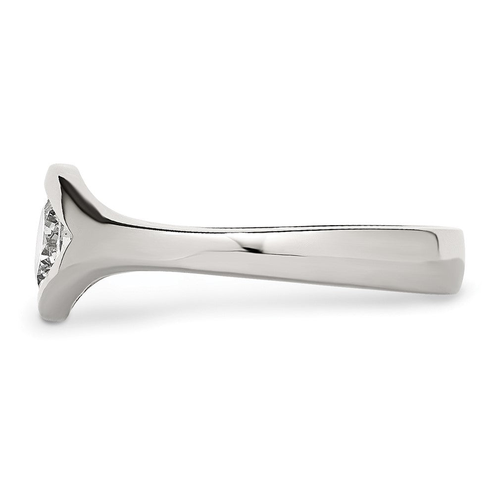 Edelstahl Poliert Zirkonia Ring