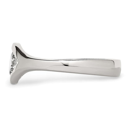 Edelstahl Poliert Zirkonia Ring