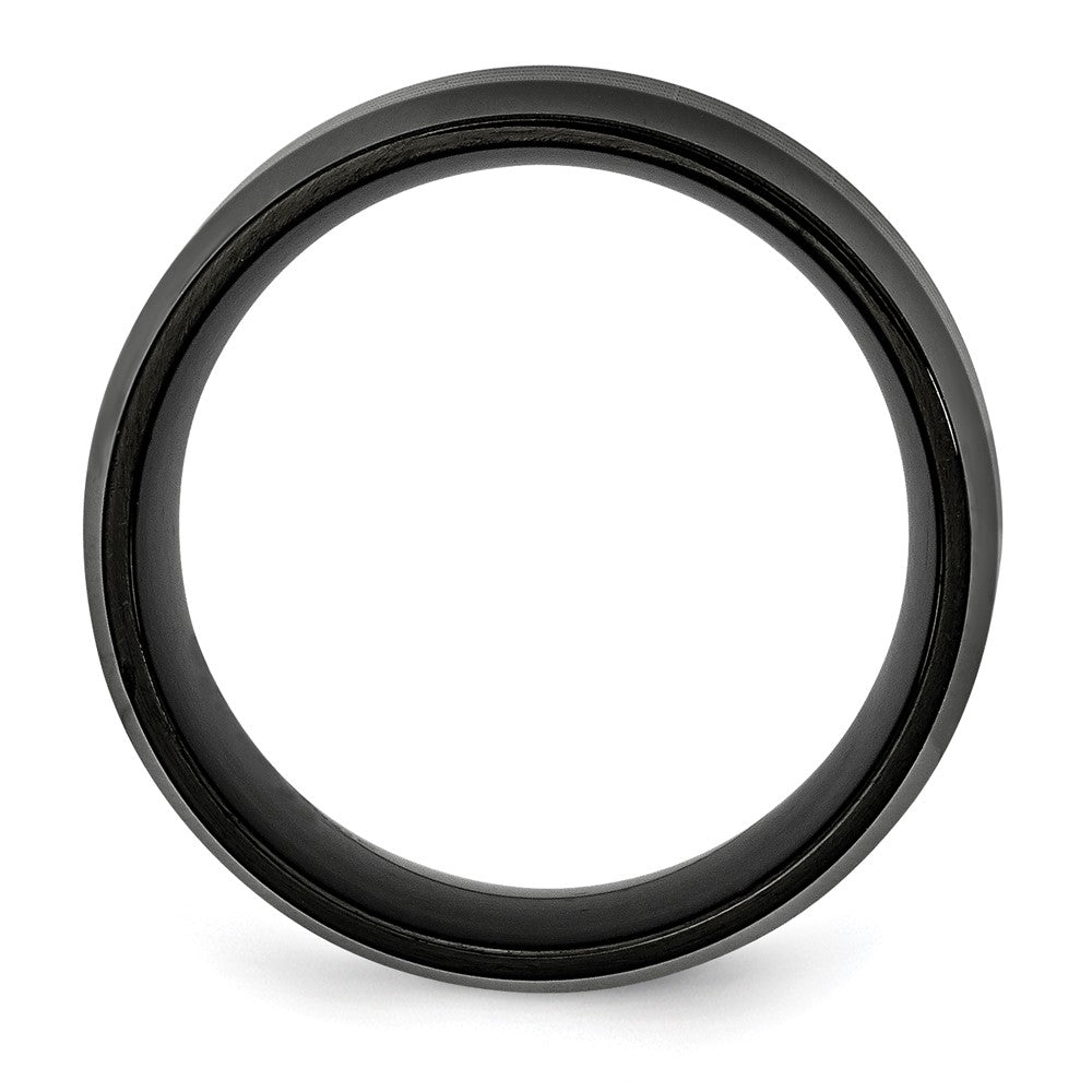 Edelstahl Poliert Schwarz Ip Beschichtet 12mm Ring