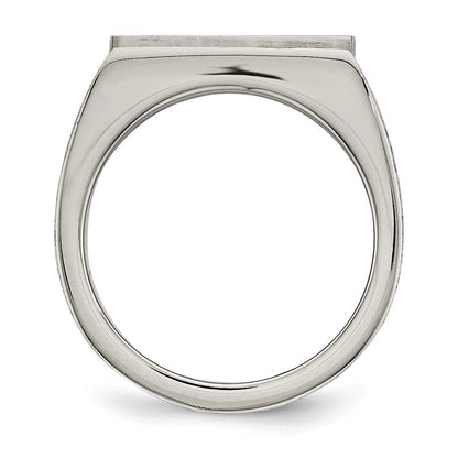 Edelstahl Gebürstet und Poliert Zirkonia Ring
