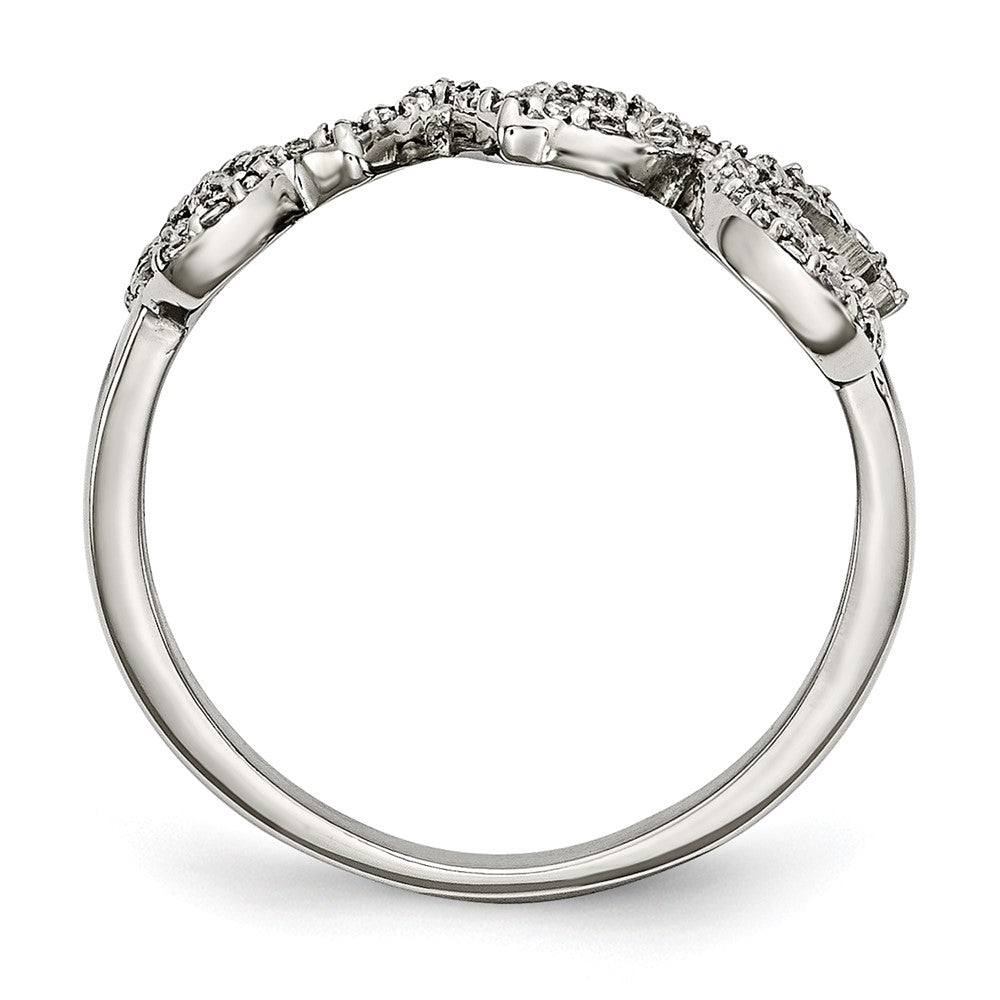 Edelstahl Poliert Liebe mit Czs Ring (size 6 Nur)