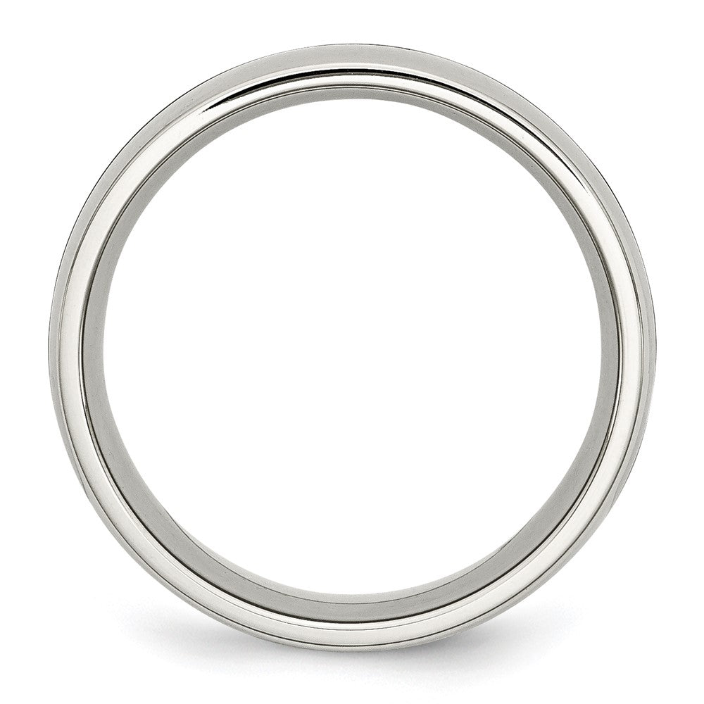 Edelstahl Poliert Schwarz Keramik Einlage 9mm Ring