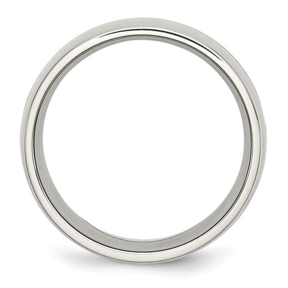 Edelstahl Poliert Weiß Keramik Einlage 9mm Ring