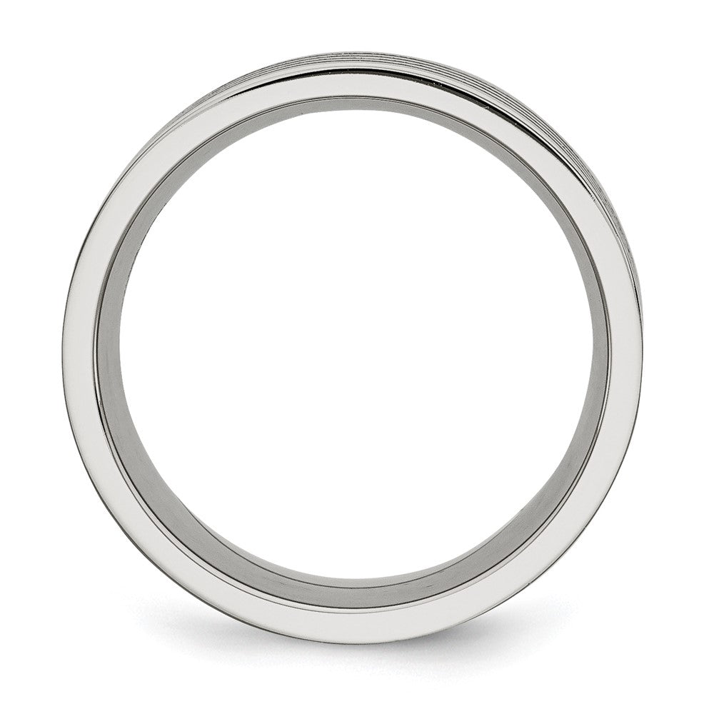 Edelstahl Gebürstet Schwarz Gummi Stripes 10mm Flach Ring