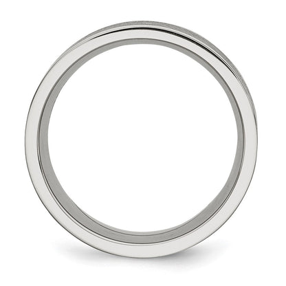 Edelstahl Gebürstet Schwarz Gummi Stripes 10mm Flach Ring