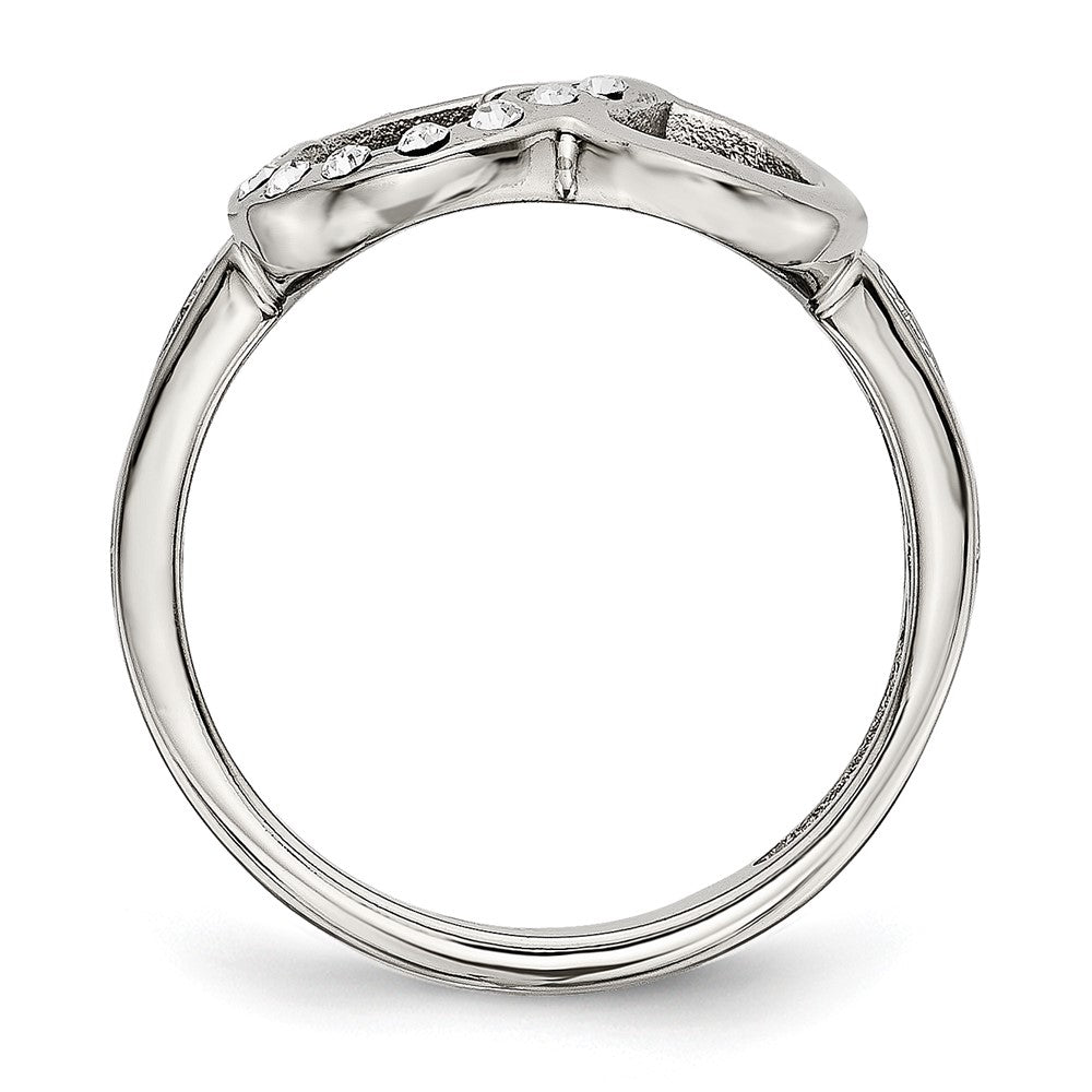 Edelstahl Zirkonia Ring (size 7 Nur)