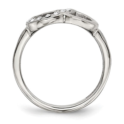 Edelstahl Zirkonia Ring (size 7 Nur)