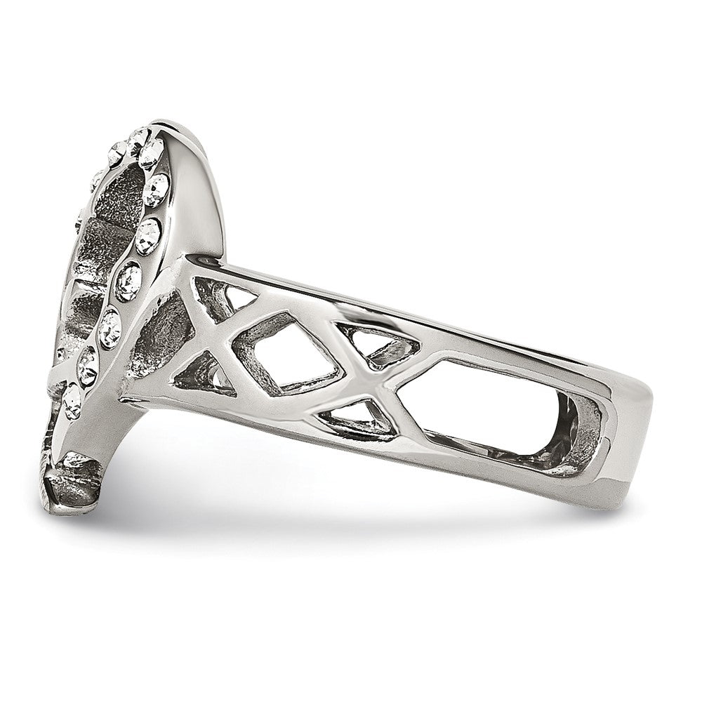 Edelstahl Zirkonia Ring (size 7 Nur)