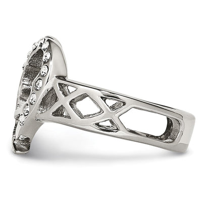Edelstahl Zirkonia Ring (size 7 Nur)