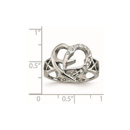 Edelstahl Zirkonia Ring (size 7 Nur)