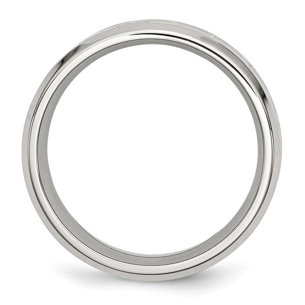 Edelstahl Poliert Gelb Ip Karbon Faser Einlage Kreuz 8mm Ring
