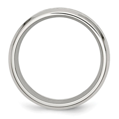 Edelstahl Poliert Gelb Ip Karbon Faser Einlage Kreuz 8mm Ring