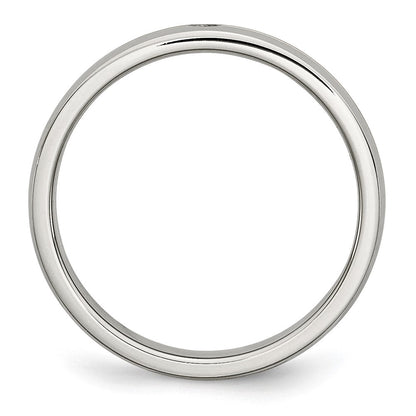 Edelstahl Poliert Gelb Ip Beschichtet.025pt. Diamant 4mm Ring