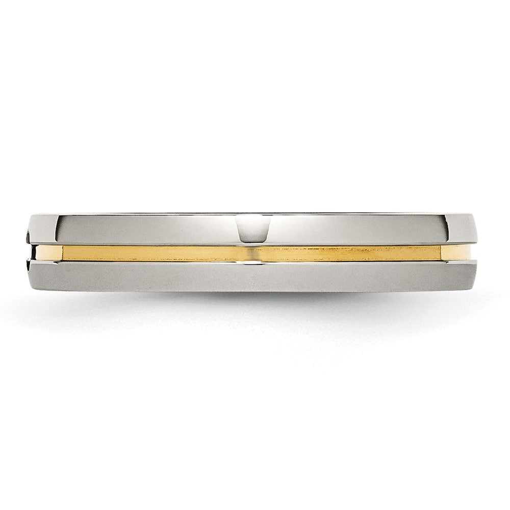 Edelstahl Poliert Gelb Ip Beschichtet.025pt. Diamant 4mm Ring