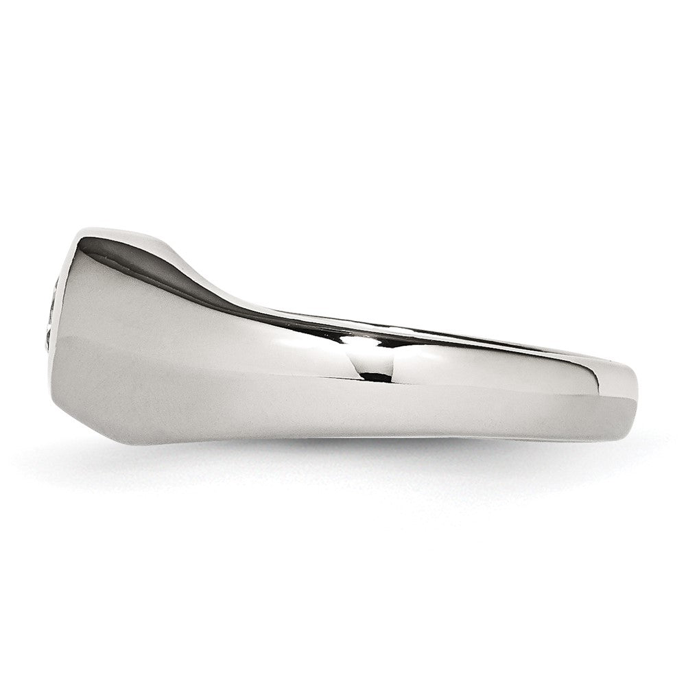 Edelstahl Poliert Zirkonia Ring