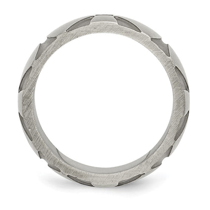 Edelstahl Gebürstet.06ct Schwarz Diamant Kreuz 10mm Ring