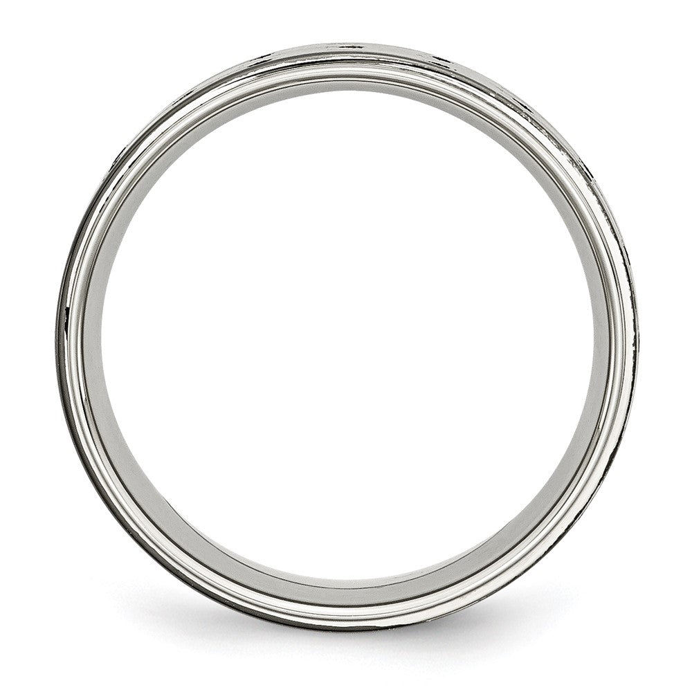 Edelstahl Poliert Schwarz Ip Beschichtet 8mm Gerillt Ring
