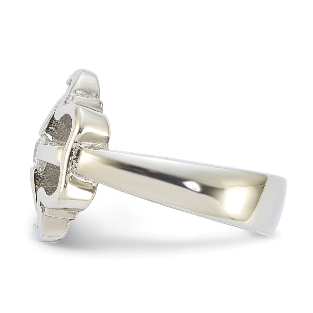 Edelstahl Zirkonia Klee Ring (size 7 Nur)