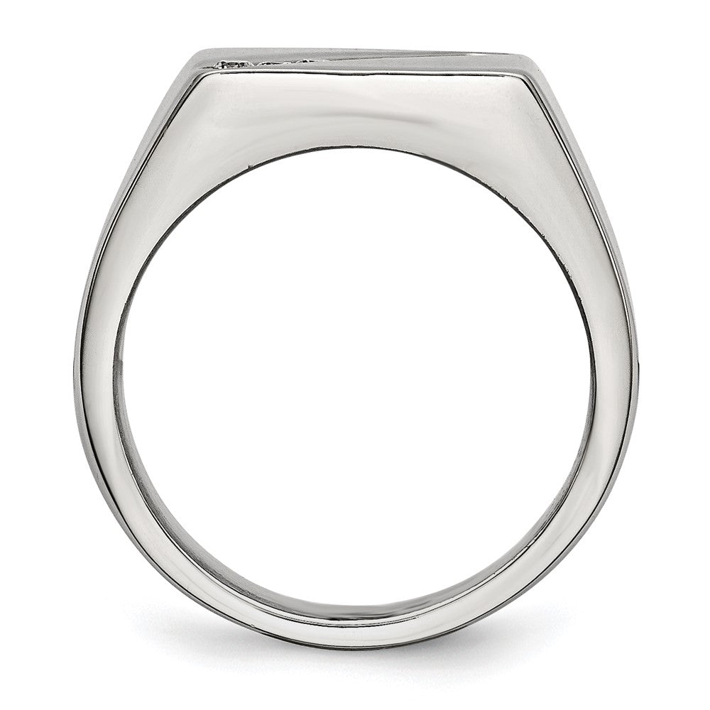 Edelstahl Poliert Zirkonia Siegel Ring