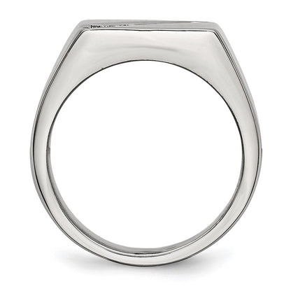 Edelstahl Poliert Zirkonia Siegel Ring