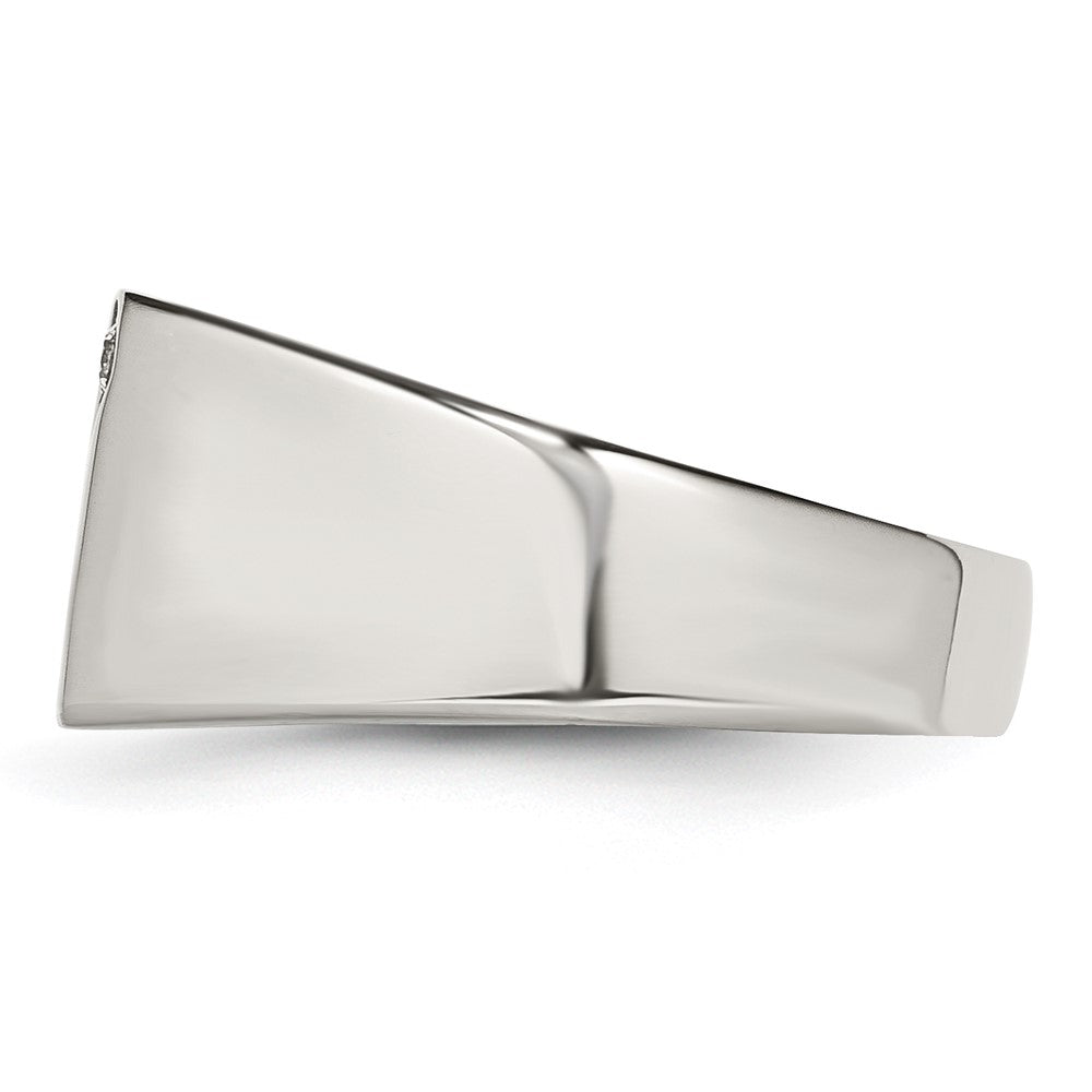 Edelstahl Poliert Zirkonia Siegel Ring