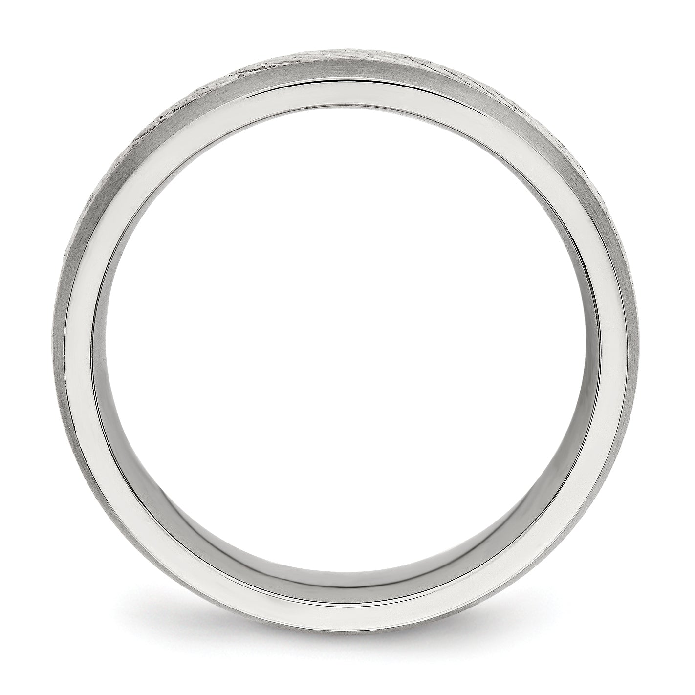 Edelstahl Sterlingsilber Einlage Gebürstet Diamantiert 6mm Ring