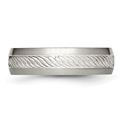 Edelstahl Sterlingsilber Einlage Gebürstet Diamantiert 6mm Ring