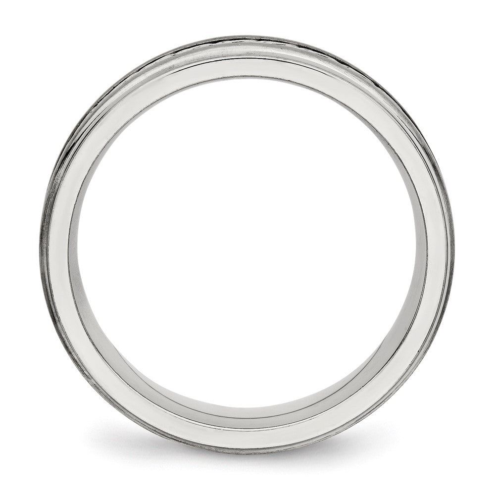 Edelstahl Sterlingsilber Braid Einlage Gebürstet/polished 6mm Ring