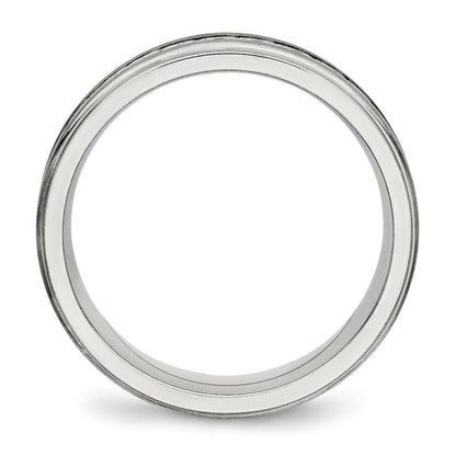Edelstahl Sterlingsilber Braid Einlage Gebürstet/polished 6mm Ring