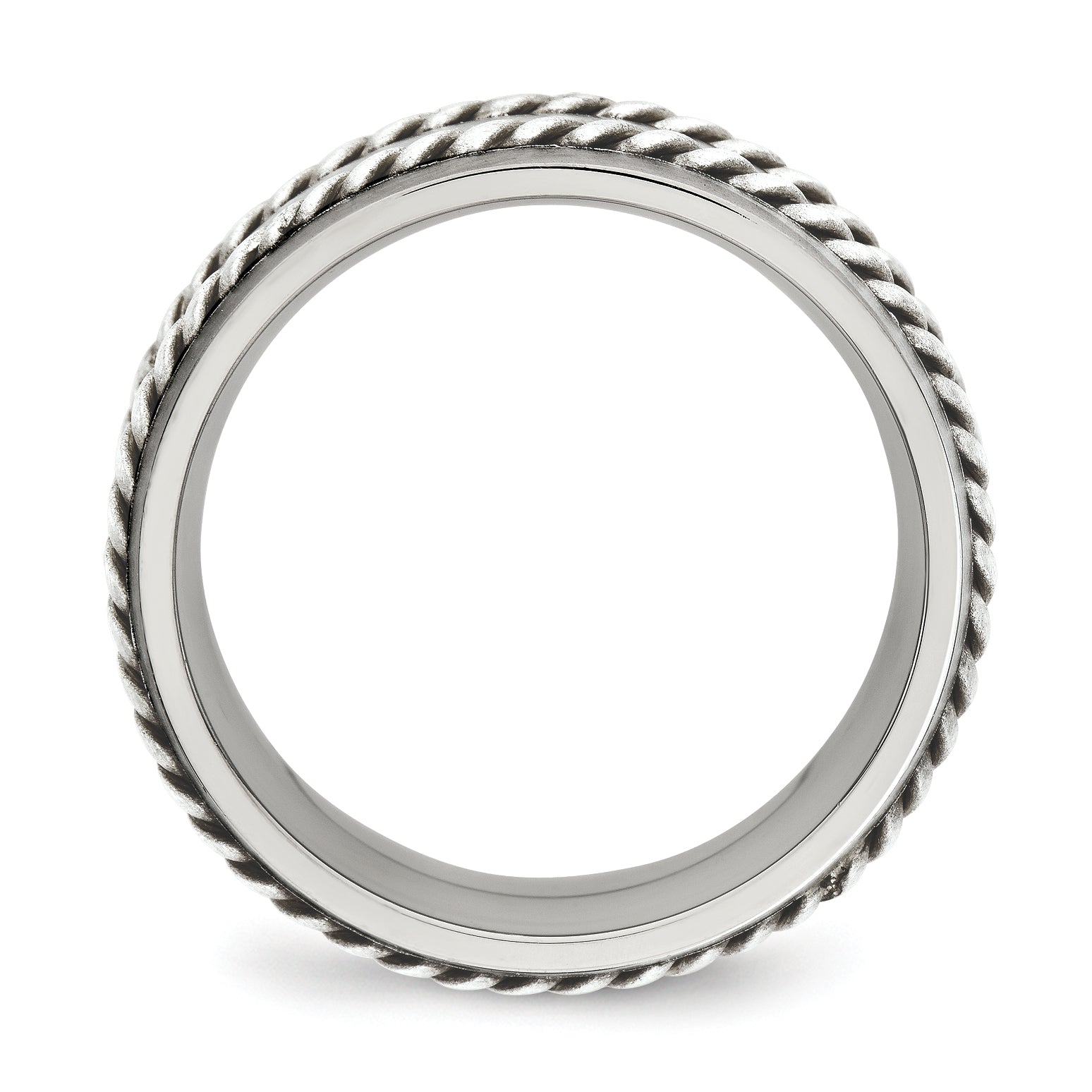 Edelstahl Sterlingsilber Doppelt Gedreht Gebürstet 8mm Ring