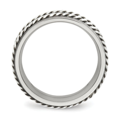 Edelstahl Sterlingsilber Doppelt Gedreht Gebürstet 8mm Ring