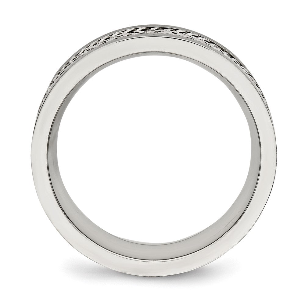 Edelstahl Sterlingsilber Einlage Poliert/brushed Kante 7mm Ring